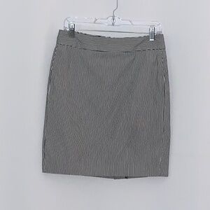 Banana Republic Black/White Cotton Pinstripe Mini Skirt